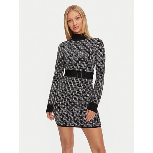 Guess Sukienka dzianinowa Lise W4BK43 Z37K0 Czarny Regular Fit ze sklepu MODIVO w kategorii Sukienki - zdjęcie 182614840