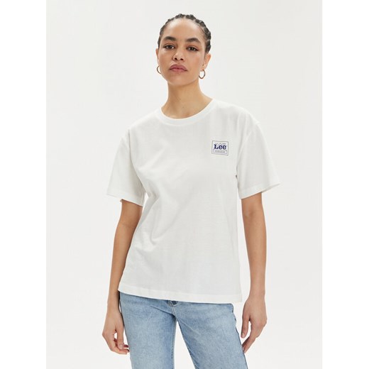 Lee T-Shirt 112350206 Écru Relaxed Fit ze sklepu MODIVO w kategorii Bluzki damskie - zdjęcie 182614862