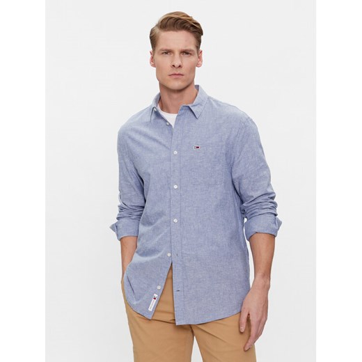 Tommy Jeans Koszula DM0DM18962 Niebieski Regular Fit ze sklepu MODIVO w kategorii Koszule męskie - zdjęcie 182614872