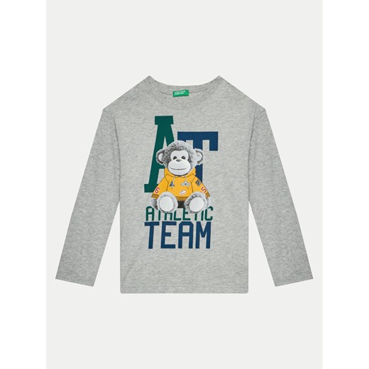 United Colors Of Benetton Bluzka 3I1XG10F3 Szary Regular Fit ze sklepu MODIVO w kategorii T-shirty chłopięce - zdjęcie 182614900