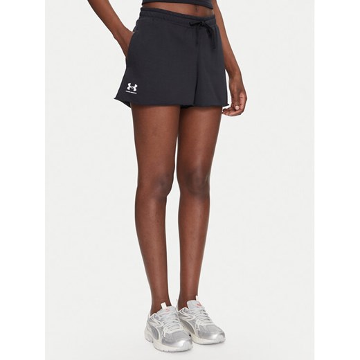 Under Armour Szorty sportowe Rival 1389657 Czarny Regular Fit ze sklepu MODIVO w kategorii Szorty - zdjęcie 182614951