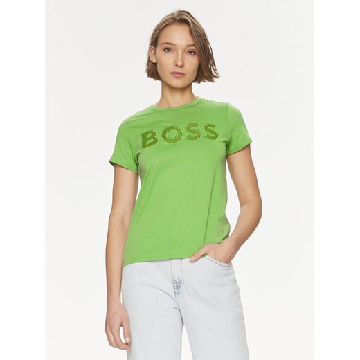 Boss T-Shirt Eventsa 50514967 Zielony Regular Fit ze sklepu MODIVO w kategorii Bluzki damskie - zdjęcie 182615001