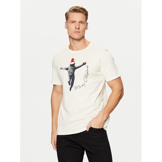 Blend T-Shirt 20717591 Écru Regular Fit ze sklepu MODIVO w kategorii T-shirty męskie - zdjęcie 182615133