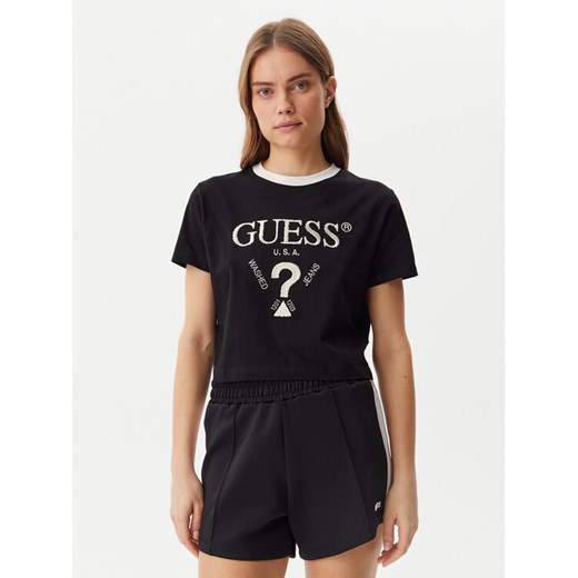 Guess T-Shirt V5GI18 I3Z14 Czarny Regular Fit ze sklepu MODIVO w kategorii Bluzki damskie - zdjęcie 182615211