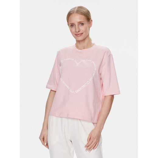 Guess T-Shirt V4RI07 K8FQ4 Różowy Boxy Fit ze sklepu MODIVO w kategorii Bluzki damskie - zdjęcie 182615260