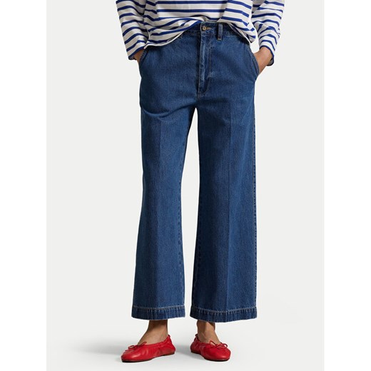 Polo Ralph Lauren Jeansy 211959033001 Granatowy Wide Leg ze sklepu MODIVO w kategorii Jeansy damskie - zdjęcie 182615273