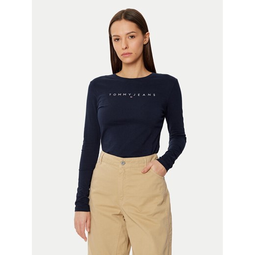 Tommy Jeans Bluzka DW0DW19434 Granatowy Slim Fit ze sklepu MODIVO w kategorii Bluzki damskie - zdjęcie 182615290