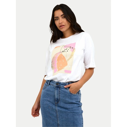 Kaffe T-Shirt Mira 10508592 Biały Regular Fit ze sklepu MODIVO w kategorii Bluzki damskie - zdjęcie 182615303