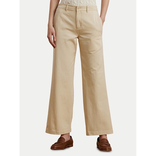 LAUREN RALPH LAUREN Kuloty 200965654004 Beżowy Regular Fit ze sklepu MODIVO w kategorii Spodnie damskie - zdjęcie 182615650