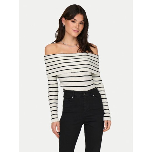 JDY Bluzka Liva 15336133 Écru Slim Fit ze sklepu MODIVO w kategorii Bluzki damskie - zdjęcie 182615751