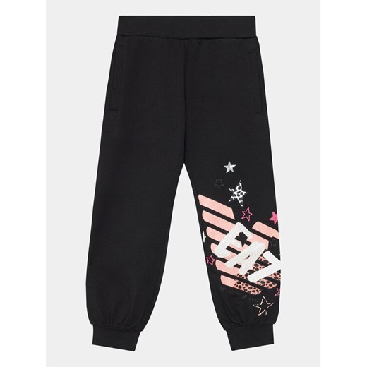 EA7 Emporio Armani Spodnie dresowe 6RFP06 FJEAZ 1200 Czarny Regular Fit ze sklepu MODIVO w kategorii Spodnie dziewczęce - zdjęcie 182615772