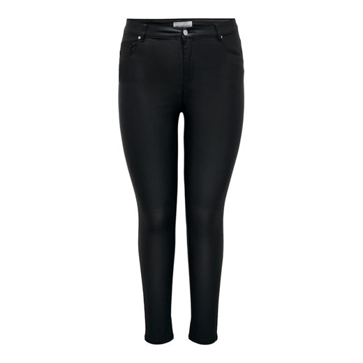 ONLY Carmakoma Spodnie z imitacji skóry 15301278 Czarny Skinny Fit ze sklepu MODIVO w kategorii Spodnie damskie - zdjęcie 182615892