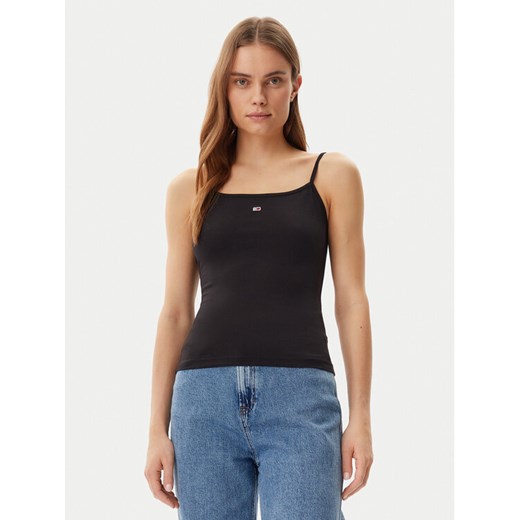 Tommy Jeans Top Essential DW0DW20675 Czarny Slim Fit ze sklepu MODIVO w kategorii Bluzki damskie - zdjęcie 182615954