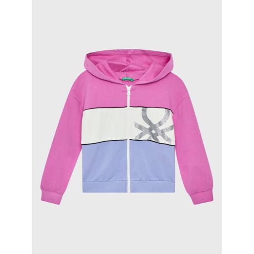 United Colors Of Benetton Bluza 3GNSC501C Różowy Regular Fit ze sklepu MODIVO w kategorii Bluzy dziewczęce - zdjęcie 182616001
