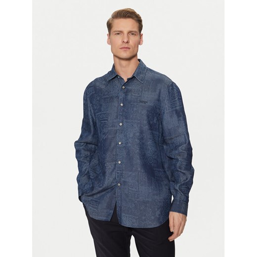 Guess Koszula M5RH22 WFKE0 Granatowy Regular Fit ze sklepu MODIVO w kategorii Koszule męskie - zdjęcie 182616192