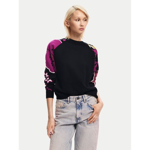 Desigual Sweter Barrie 24WWJF24 Czarny Regular Fit ze sklepu MODIVO w kategorii Swetry damskie - zdjęcie 182616261