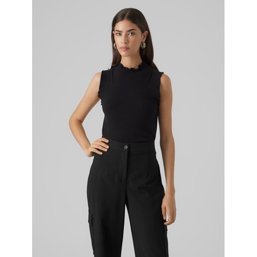 Vero Moda Bluzka Gold 10297855 Czarny Slim Fit ze sklepu MODIVO w kategorii Bluzki damskie - zdjęcie 182616263