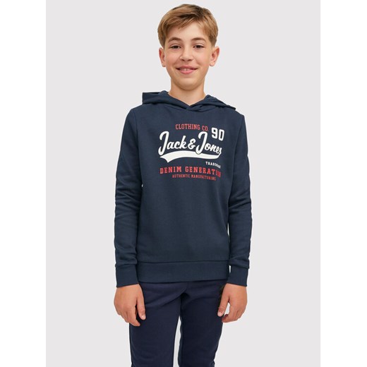 Jack&Jones Junior Bluza Logo 12212287 Granatowy Regular Fit ze sklepu MODIVO w kategorii Bluzy chłopięce - zdjęcie 182616301