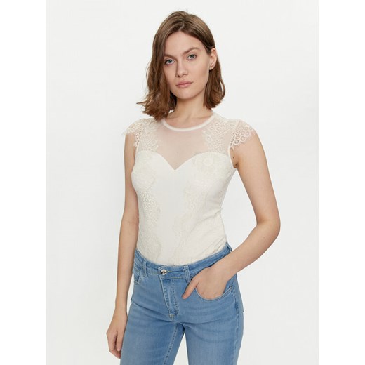 Rinascimento Body CFC0117443003 Écru Slim Fit ze sklepu MODIVO w kategorii Bluzki damskie - zdjęcie 182616322