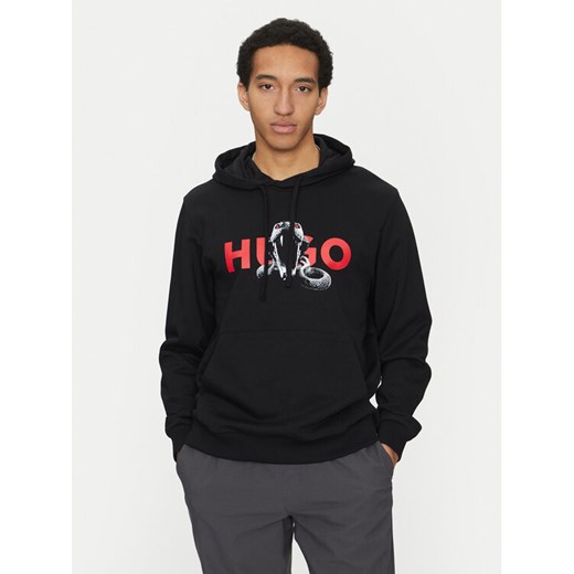 HUGO Bluza Dueleyo 50530580 Czarny Regular Fit ze sklepu MODIVO w kategorii Bluzy męskie - zdjęcie 182616533
