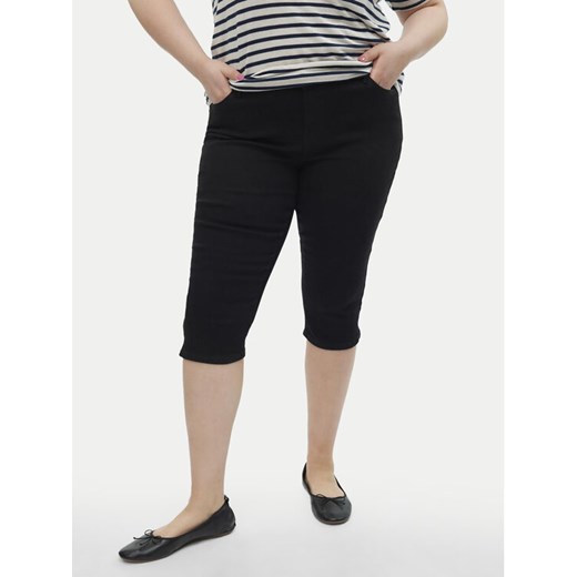 Vero Moda Curve Spodnie capri Cjune 10303171 Czarny Slim Fit ze sklepu MODIVO w kategorii Jeansy damskie - zdjęcie 182616534