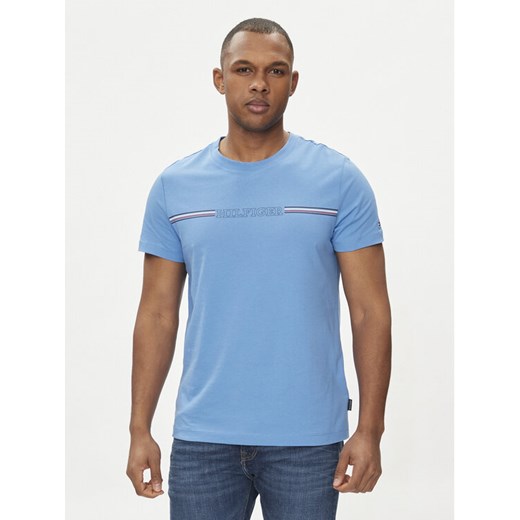 Tommy Hilfiger T-Shirt Stripe Chest MW0MW34428 Niebieski Regular Fit ze sklepu MODIVO w kategorii T-shirty męskie - zdjęcie 182616663