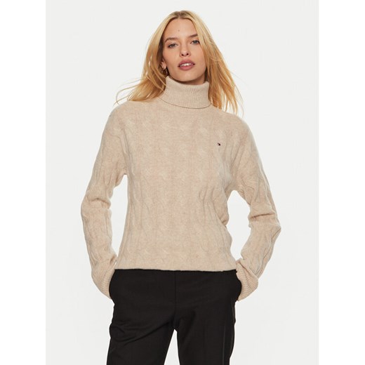 Tommy Hilfiger Golf WW0WW43102 Beżowy Regular Fit ze sklepu MODIVO w kategorii Swetry damskie - zdjęcie 182616690