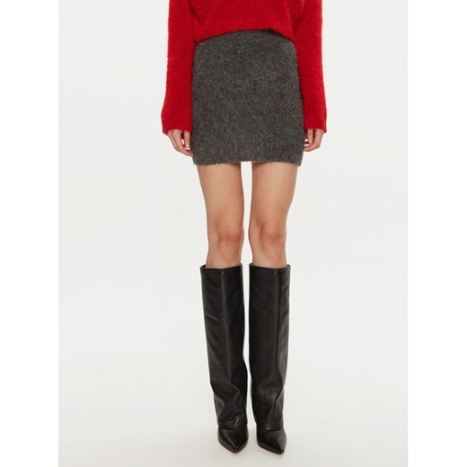 Gestuz Spódnica mini Sabi 10909540 Szary Regular Fit ze sklepu MODIVO w kategorii Spódnice - zdjęcie 182616714