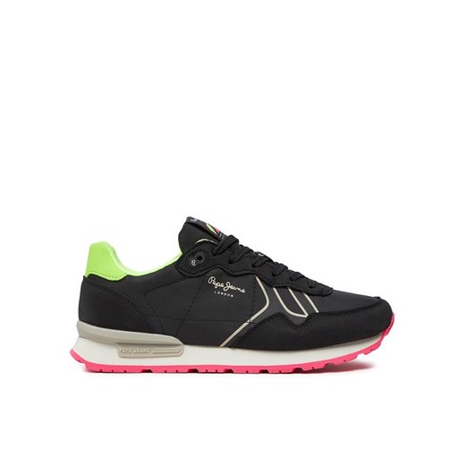 Pepe Jeans Sneakersy Brit Neon W PLS40011 Czarny ze sklepu MODIVO w kategorii Buty sportowe damskie - zdjęcie 182616871