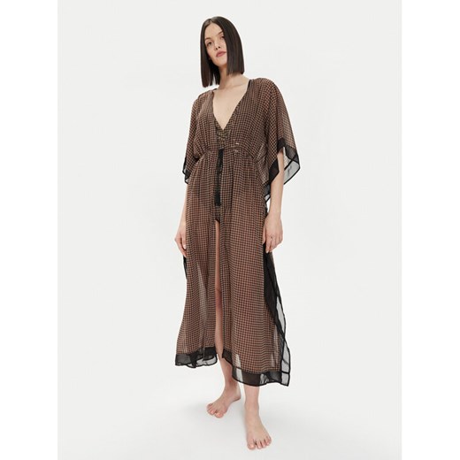 Selmark Kimono BL095 Brązowy Relaxed Fit ze sklepu MODIVO w kategorii Odzież plażowa - zdjęcie 182616882