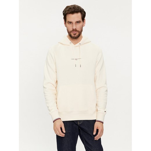 Tommy Hilfiger Bluza Logo MW0MW32673 Beżowy Regular Fit ze sklepu MODIVO w kategorii Bluzy męskie - zdjęcie 182617111