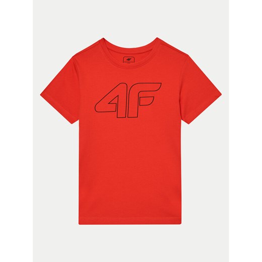 4F T-Shirt 4FJWMM00TTSHM1627 Czerwony Regular Fit ze sklepu MODIVO w kategorii T-shirty chłopięce - zdjęcie 182617174