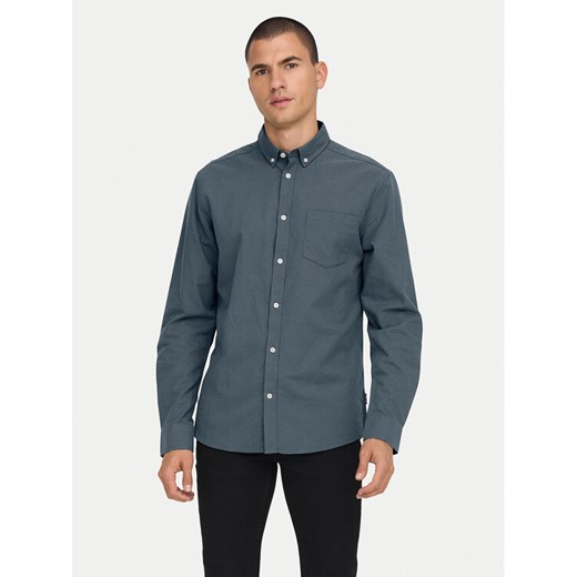 Only & Sons Koszula Alvaro 22006479 Szary Slim Fit ze sklepu MODIVO w kategorii Koszule męskie - zdjęcie 182617232