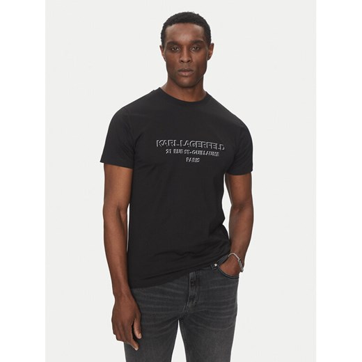 KARL LAGERFELD T-Shirt 755063 552241 Czarny Regular Fit ze sklepu MODIVO w kategorii T-shirty męskie - zdjęcie 182617244