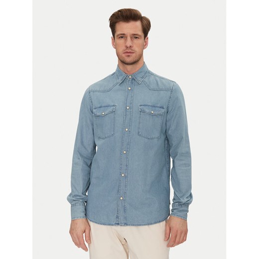 INDICODE Koszula jeansowa Ask 20-605 Niebieski Slim Fit ze sklepu MODIVO w kategorii Koszule męskie - zdjęcie 182617251