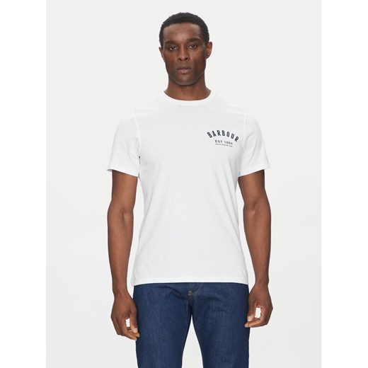 Barbour T-Shirt Preppy MTS0502WH11 Biały Tailored Fit ze sklepu MODIVO w kategorii T-shirty męskie - zdjęcie 182617324