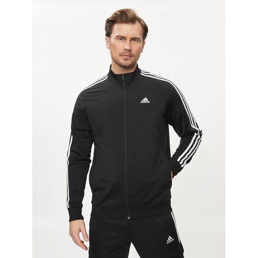 adidas Bluza Essentials Warm-Up 3-Stripes H46099 Czarny Regular Fit ze sklepu MODIVO w kategorii Bluzy męskie - zdjęcie 182617514