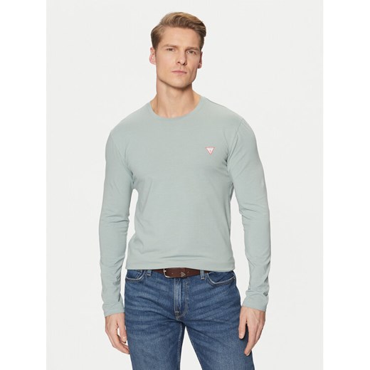 Guess Longsleeve M2YI28 J1314 Błękitny Slim Fit ze sklepu MODIVO w kategorii T-shirty męskie - zdjęcie 182617662