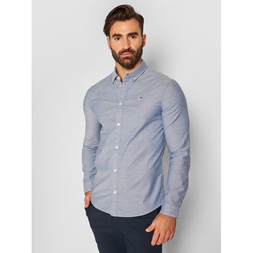 Tommy Jeans Koszula Oxford DM0DM09594 Niebieski Slim Fit ze sklepu MODIVO w kategorii Koszule męskie - zdjęcie 182617670