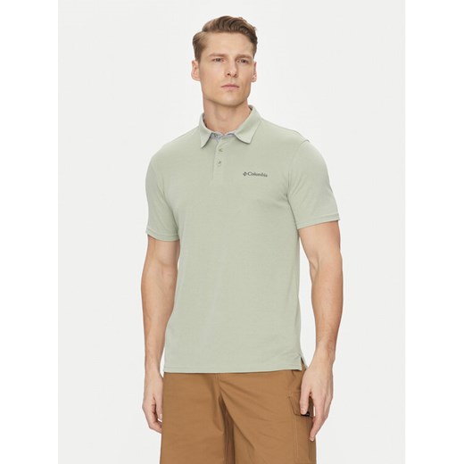 Columbia Polo Nelson Point 1772721 Zielony Regular Fit ze sklepu MODIVO w kategorii T-shirty męskie - zdjęcie 182617720