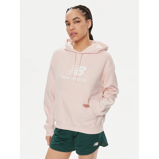 New Balance Bluza WT41504 Różowy Oversize ze sklepu MODIVO w kategorii Bluzy damskie - zdjęcie 182617731