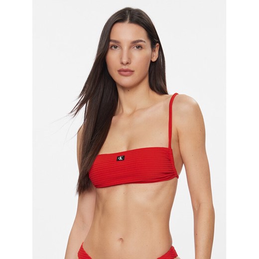 Calvin Klein Swimwear Góra od bikini KW0KW02467 Czerwony ze sklepu MODIVO w kategorii Stroje kąpielowe - zdjęcie 182617854
