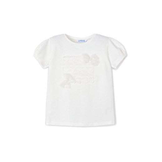 Mayoral T-Shirt 3001 Écru Regular Fit ze sklepu MODIVO w kategorii Bluzki dziewczęce - zdjęcie 182617953
