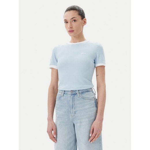 Guess T-Shirt V5GP08 KCRN2 Błękitny Regular Fit ze sklepu MODIVO w kategorii Bluzki damskie - zdjęcie 182617994