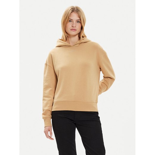 Calvin Klein Bluza Nano Logo K20K207202 Beżowy Relaxed Fit ze sklepu MODIVO w kategorii Bluzy damskie - zdjęcie 182618211