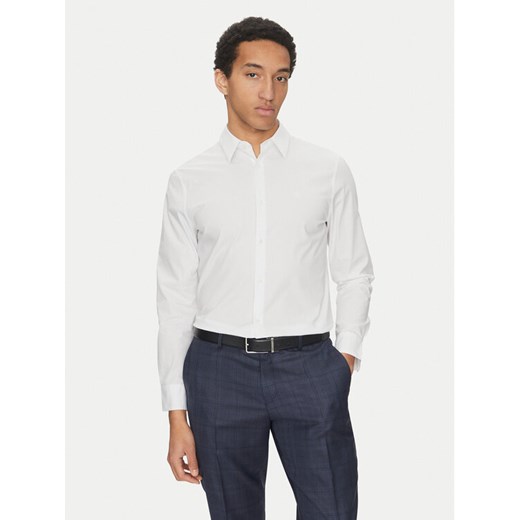 Calvin Klein Koszula LV04LB145G Biały Slim Fit ze sklepu MODIVO w kategorii Koszule męskie - zdjęcie 182618244