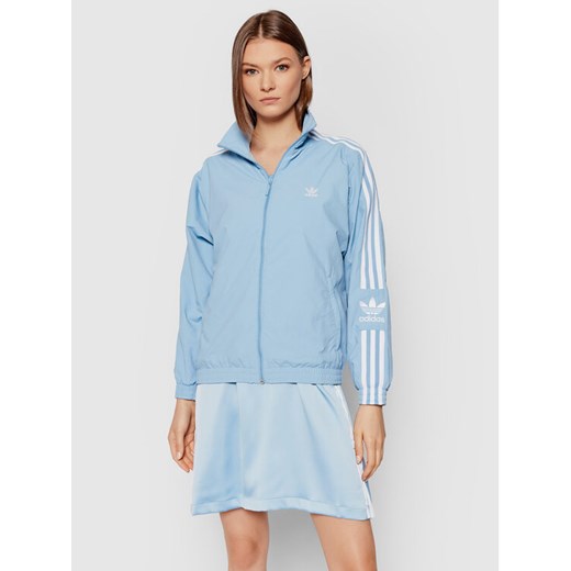 adidas Kurtka przejściowa adicolor Classics Lock-Up Track H20541 Błękitny Regular Fit ze sklepu MODIVO w kategorii Kurtki damskie - zdjęcie 182618250