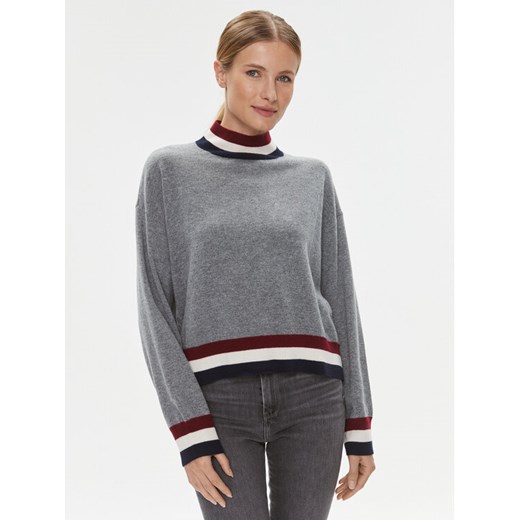 Tommy Hilfiger Golf WW0WW39536 Szary Regular Fit ze sklepu MODIVO w kategorii Swetry damskie - zdjęcie 182618313