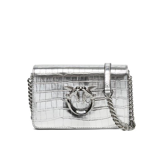 PINKO Torebka Love Click Mini AI 24-25 PLTT 100067 A1W5 Srebrny ze sklepu MODIVO w kategorii Kopertówki - zdjęcie 182618344