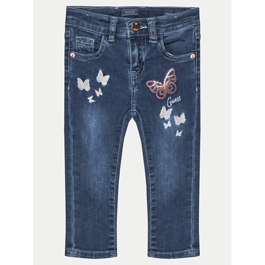 Guess Jeansy K5RA06 D4CA0 Granatowy Skinny Fit ze sklepu MODIVO w kategorii Spodnie dziewczęce - zdjęcie 182618363
